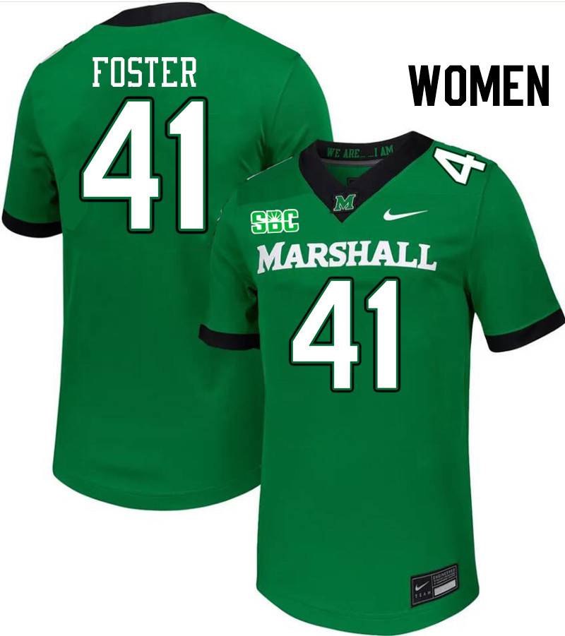Women #41 Ahmere Foster Marshall Thundering Herd SBC Conference College Football Jerseys Stitched-Gr